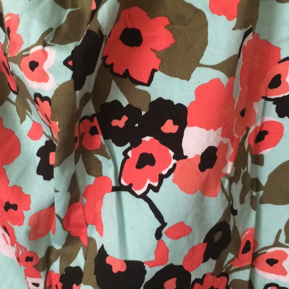 Lane Bryant Floral Pencil Skrt Olive Green &Orange - Picture 3 of 5